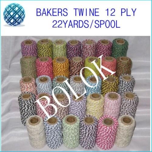 500pcs/lot Bakers twine (22yard/spool) DIY twine color cotton twine 37 kind color wholesale by free shipping