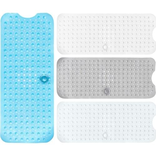 Foldable Safety Non-slip Rectangular Bathroom Mat Suction Cup Soft Foot Pads PVC Carpet Massage Mat Durable Household Tools
