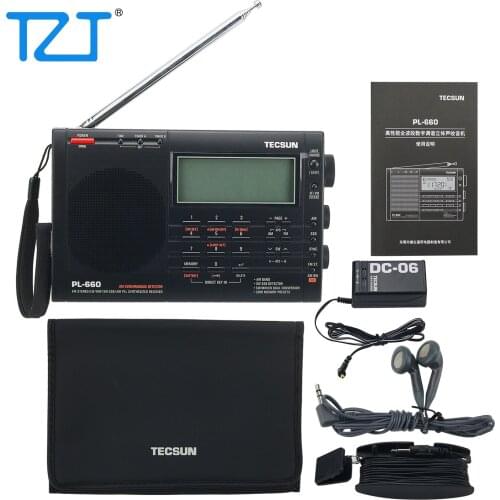 Tecsun PL-660 Radio Digital PLL AM FM SW LW SSB Air Band Radio Receiver Ham Radio FM 76MHz-108MHz with Earphone Power Supply