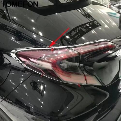 TOMEFON For Toyota C-HR CHR 2016 2017 2018 Tail Rear Light Lamp Taillight Frame Moulding Cover Trim Exterior Accessories ABS