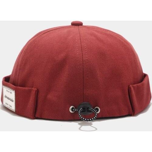 LDSLYJR Vintage Docker Cap Brimless Hat Breathable Beanie Hats Cotton Adjustable letter Landlord Sailor Cap Men and Women 06