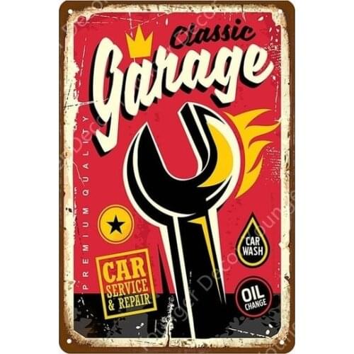 Gramps Garage Tin Signs Car Repair Tyres Metal Poster Wall Art Decor Vintage Decorative Plate My Garage My Rules Plaque YI-087