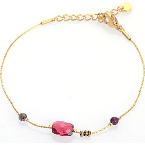 Gold Color Multiple Stainless Steel Chain Crystal Charm Bracelets For Women Adjustable Engagement Party Jewelry Pulseras Mujer