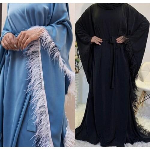 New Womens Wear Muslim Ladies Long Loose Dress Islamic Pure Color Elegant Robe Arab Temperament Dress Banquet Dress Abaya Dress