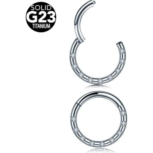 1Pc G23 Titanium Hinged Segment Nose Ring Open Small Septum Piercing Nose Earrings For Women Men Ear Nose Piercing Body Jewelry