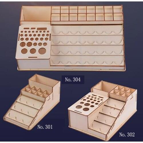 DIY Wooden Pigment Bottle Drawer Storage Organizer Holes Paint Ink Brush Stand Rack Modular Holder Durable Simple Racks