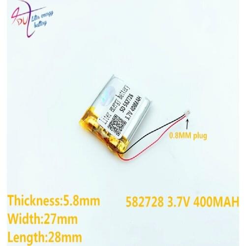 10pcs 582728 602525 3.7V 400mAh Rechargeable li-Polymer Li-ion Battery For Q50 G700S K92 G36 Y3 smart watches mp3