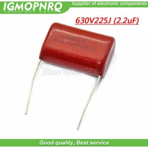 10PCS 630V225J Pitch 25MM 2.2UF 2200NF 225 630V CBB Polypropylene film capacitor 630V225J-P25