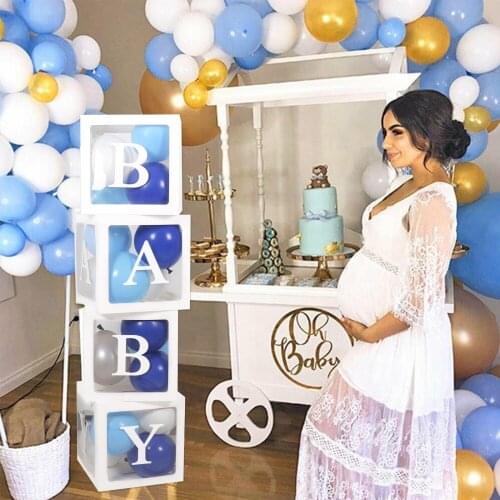 30cm Baby Shower Box Balloon Air Balls First 1 1st Birthday Party Decorations Kids Baloon Ballons Babyshower Wedding Boy Girl