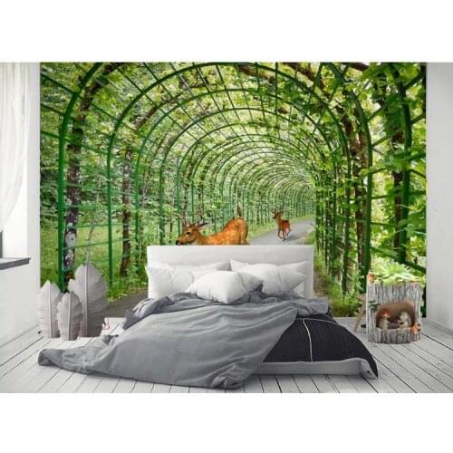 3D Murals Wallpaper Fallow deer Wallpapers For Kids Room fresh nature corridor design KTV Hotel Office Backdrop Wallpaper