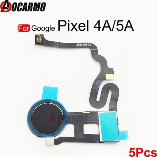 5Pcs/Lot For Google Pixel 4A 5A 4G 5G Fingerprint Sensor Home Button Flex Cable Replacement parts