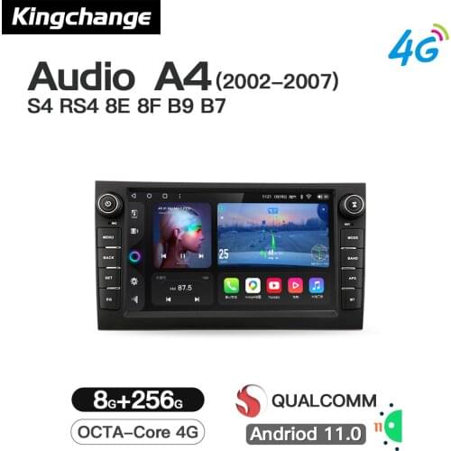 Kingchange Car Radio Android 11 For Audi A4 B6 B7 S4 B6 RS4 SEAT Exeo Car Stereo Multimedia Video Player Navigation