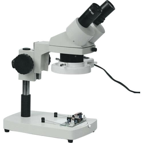 Binocular Stereo Microscope 20X 40X PCB Repairing Soldering Industry Microscopio with External LED Ring Light