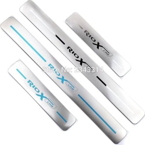 For KIA RIO XLINE 2017 2018 2019 Ultrathin Stainless Steel Car Door Sill Scuff Plates Protector Trim Cover Car Styling Accessory