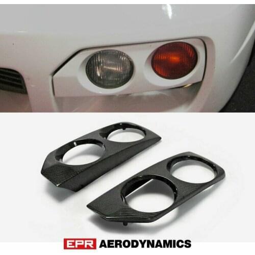 For Nissan R33 Skyline Spec 2 OE Style Carbon Fiber Glossy Finished Front Bumper Fog Light Cover Exterior Body accessories kits