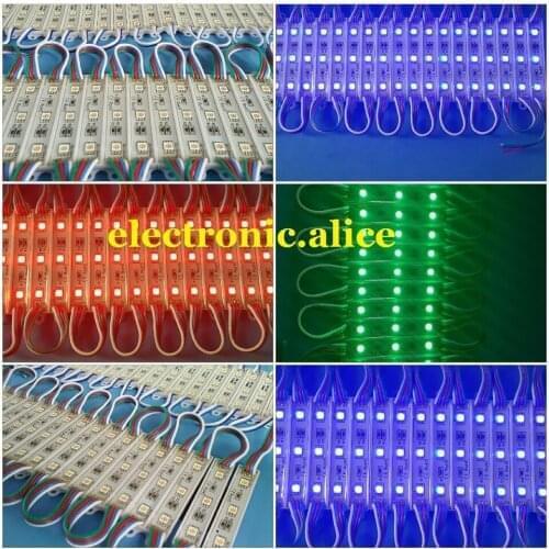 Hot 20pcs 3LED Module SMD 5050 warm white/Red/Green/Blue/RGB/Yellow 12V Sign Design New