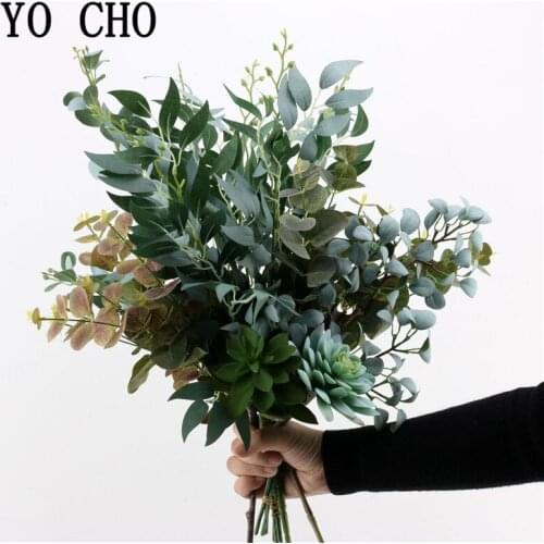 Artificial Plant Green Willow Leaves Garden Home Decor Fake Plastic Succulent Leaves Autumn Decor Artificial Money Leaves Plants