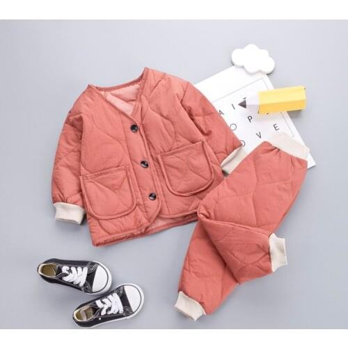 Toddler Winter Outfits Sets Children Clothing Winter Toddler Boy Girls Clothes 2Pcs Outfit Kids Warm Jacket+Pants 3M-3T