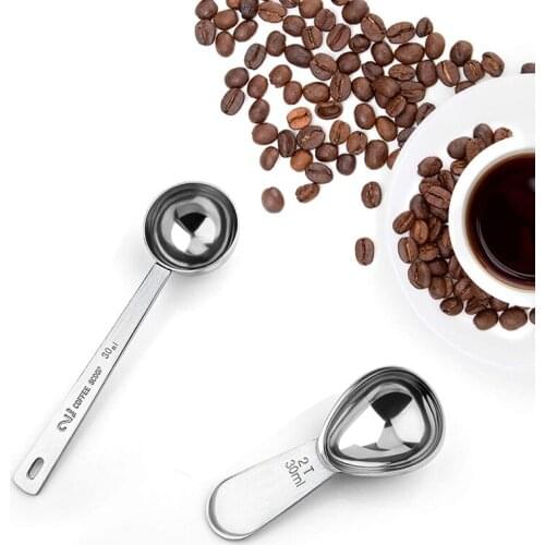NHBR 4 Packs Coffee Scoop 2 Tablespoon Stainless Steel Coffee Measuring Spoons for Ground Coffee Short Handle Long Handle