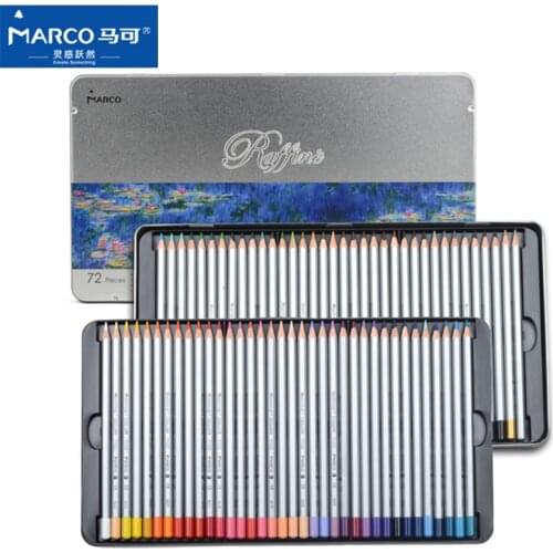 MARCO Raffine FINE ART 72 Colors Oil Colored Pencils Tin Box Professional Drawing Pens Oily Paint Artist Student Art Supplies
