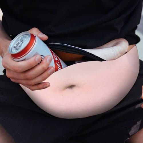 THINKTHENDO Fashion Design Fun Men Women Dad Bag Dad Bod Waist Bags Beer Fat Hairy Belly Fanny Pack Zipper Pocket 6 Color