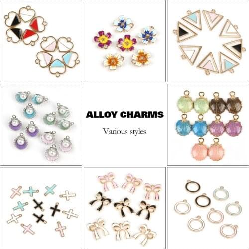 Various Style Trendy Alloy Enamel Charms Lovely DIY Pendant Handmade Jewelry For Necklace Bracelet Jewelry Accessory DIY Craft