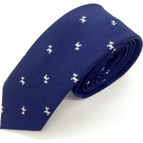 Fashion Dog Men Skinny Ties Black Navy Slim Tie Party Gift Necktie