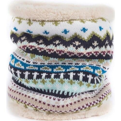 2020 Fashion Outdoor Jacquard Snood Casual Single Circle Warmth and Velvet Scarf Winter Scarf Unisex Thickened Wool Collar Scarf