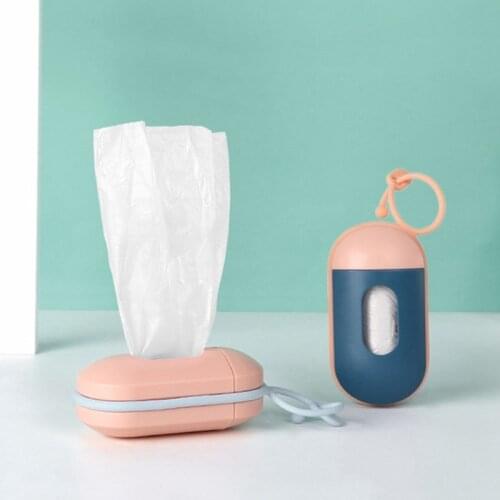 New Pill Shape Pet Dog Poop Bag Dispenser Waste Garbage Bags Carrier with 1 Roll Cat Dog Waste Poop Bag for Dogs