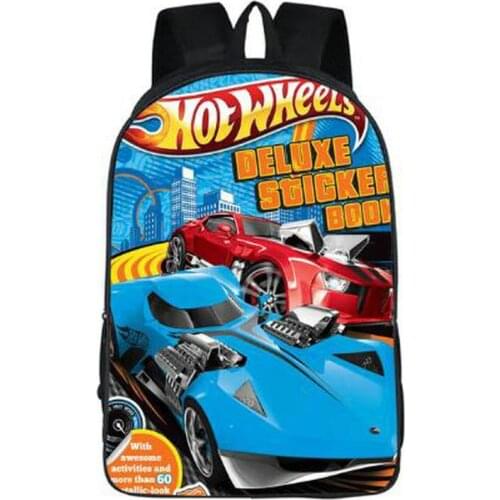 Cartoon Women bags Hot wheels prints Backpack Students School Bag For Girls Boys Rucksack mochila customize Halloween gift