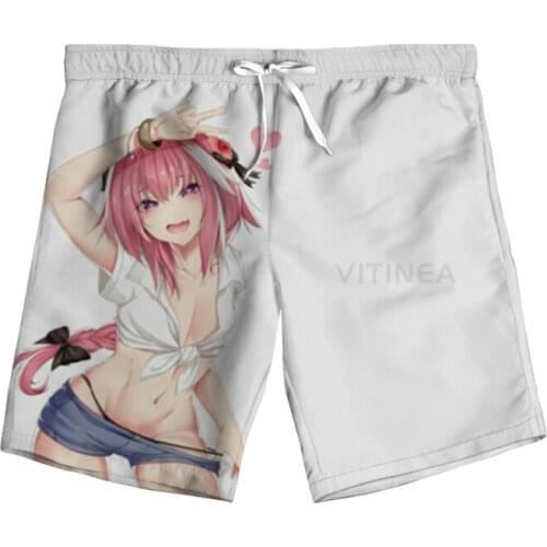 New Fashion Ahegao 3D Print Anime Woman Men Summer Beach Loose Shorts Casual Pants Polyester