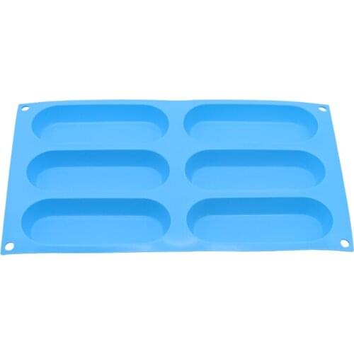 6 Holes FDA Silicon Oval Cake Mold 4 Colors Environmental DIY Baking Tools Ice Cream Tray Cube Kitchen Chocolate Molds