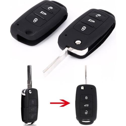 3 Button Silicone Remote Key Fob Case Cover For VW Golf Bora Passat Polo Scirocco Beetle Touareg Tiguan Eos Caddy T5 Seat Leon