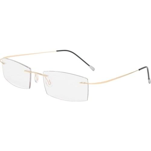 Blue Light Blocking Reading Glasses for Women Men Rimless Rectangle Presbyopia Eyeglasses Magnifier Old Man Gift Spectacles