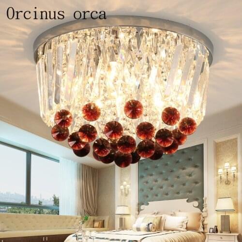 European style modern simple crystal ceiling lamp living room dining room bedroom balcony aisle creative crystal ceiling lamp