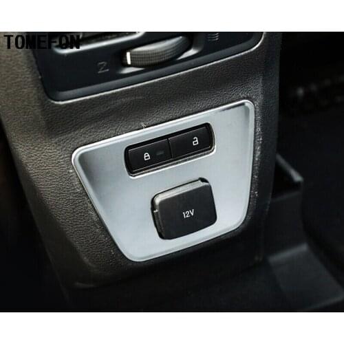 TOMEFON Auto Interior Accessories For Ford KUGA Escape 2017 Rear Cigarette Lighter Power Panel Trim Cover Stickers