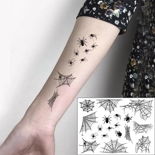 Waterproof Temporary Tattoo Sticker Small Animal Spider Net Element Face Art Pattern Design Flash Tatoo Fake Tatto for Men Women
