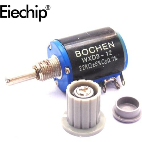 WXD3-12-1W Multi-Turn Potentiometer 4MM Knob Cap Set 10K Ohm 22K Ohm 33K Ohm 47K Ohm 100 Ohm 220 Ohm 1K Ohm 2.2K Ohm 3.3K Ohm