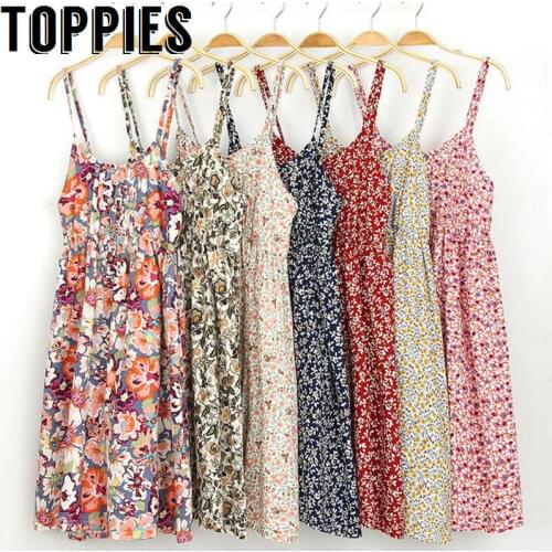 Toppies Women Summer Retro Vintage Beach Dress Cotton Sundress Vestidos Verano 2021