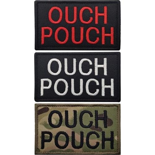 1 Pc English Alphabet Embroidery Cloth Stickers OUCH POUCH Badge Identification Chapter Backpack Hat Clothes Decoration Applique