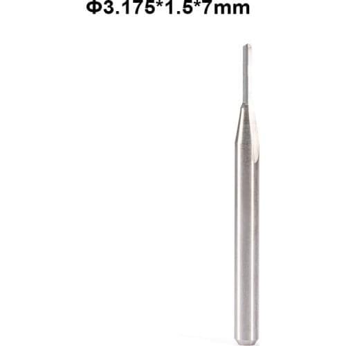 10pcs Milling Cutter 3.175mm Two Flutes Straight Router Bits for Wood CNC Carving Engraving Cutter End Mill Tool 1/8" 1.5x7mm