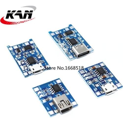 5 pcs Micro USB 5V 1A 18650 TP4056 Lithium Battery Charger Module Charging Board With Protection Dual Functions 1A Li-ion