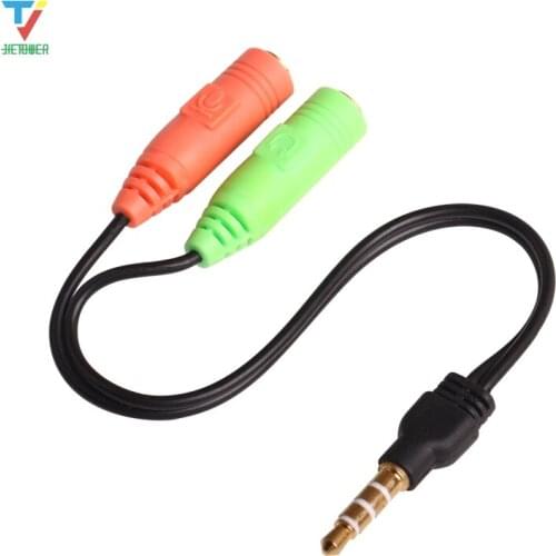 500pcs/lot High Quality 3.5MM Extension Earphone Headphone Audio Splitter Cable Adapter Female to 2 Male wholesale AUX cable