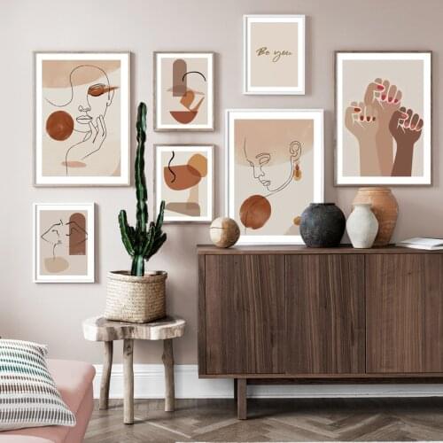 Abstract Line Body Art Geometric Lady Hand Wall Art Canvas Painting Nordic Posters And Print Wall Pictures For Living Room Decor