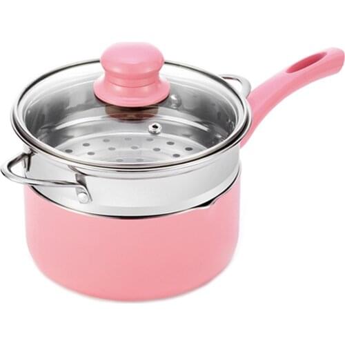 Schnesland Non-stick Coating Aluminium Saucepan with Stainless Steel Steamer Insert Milk Pot