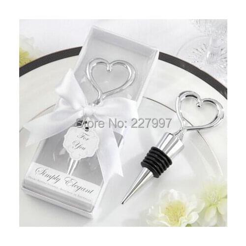 Free shipping 50pcs/lot wholesales zinc alloy heart wine stopper wedding favors and giveaway gifts party return goods for guest