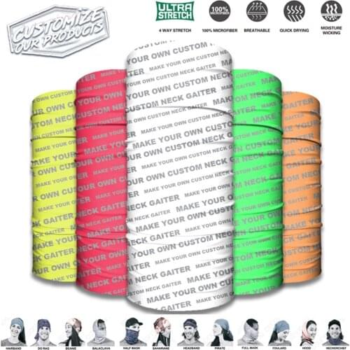 Custom Printed Seamless Bandana Face Cover Neck Warmer Gaiter Cycling Ski Mask Tube Scarf Hiking Breathable Balaclava Women Men