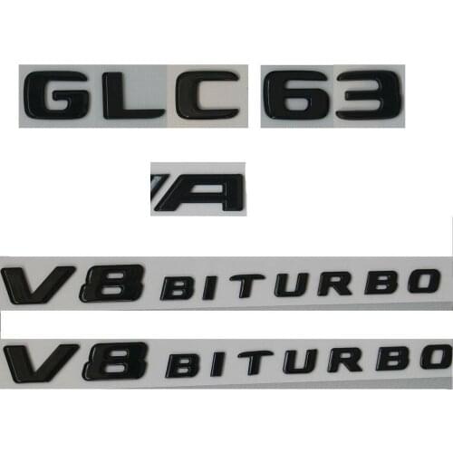 Gloss Black Letters GLC63 FOR AMG V8 BITURBO Emblems Badges for Mercedes Benz X253