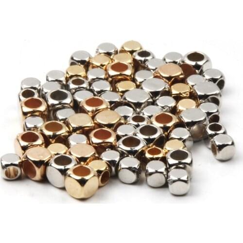 200-400pcs Gold Rhodium Plastic CCB Beads Square Loose Spacer Seed Beads For Jewelry Making Findings Supplies DIY Accessories