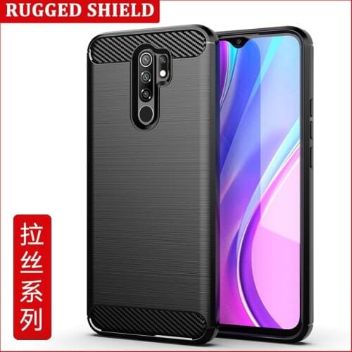 For Redmi 9 Carbon fiber Phone Case Bumper Case Full Protection Shockproof Bumper for Xiaomi Redmi 9 Note 9S Note 9 Pro Max